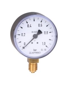 Manometer  NG 63 radial Stahlblech schwarz ; 0 bis 1 bar