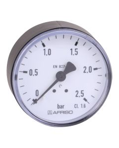 Manometer  NG 63 axial Stahlblech schwarz ; 0 bis 2,5 bar