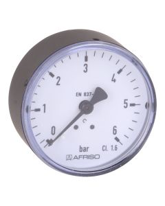 Manometer  NG 63 axial Stahlblech schwarz ; 0 bis 6 bar