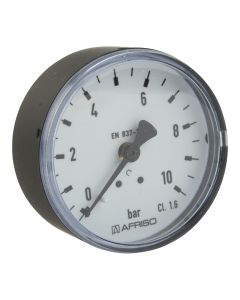 Manometer  NG 63 axial Stahlblech schwarz ; 0 bis 10 bar