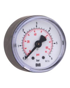 Manometer  NG 40 axial Stahlblech schwarz ; 0 bis 6; 1/8" axial