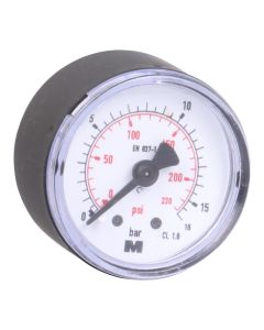 Manometer  NG 40 axial Stahlblech schwarz ; 0 bis 40; 1/8" axial