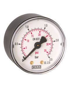 Manometer  NG 50 axial Stahlblech schwarz ; 0 bis 2,5 bar; 1/4"