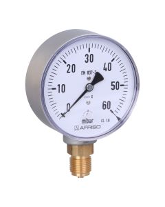 Manometer  Kapselfeder Edelstahl NG 63 axial ; 0 bis 1.000 mbar; 1/4"