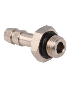 Einschraubschlauchtülle  Messing vernickelt mit O-Ring ; 1/4" AG x 6 mm