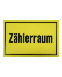 Hinweisschild  Gas ; "Zählerraum"