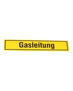 Hinweisschild  Gas selbstklebend ; "Gasleitung" 