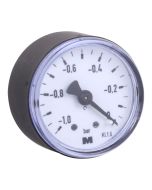 Manometer  NG 40 axial Stahlblech schwarz ; -1 bis 0 bar; 1/8" axial