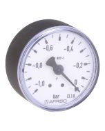 Manometer  NG 50 axial Stahlblech schwarz ; -1 bis 0 bar; 1/4"