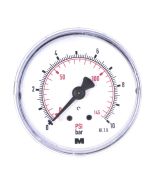 Manometer  NG 50 axial Stahlblech schwarz ; 0 bis 10 bar; 1/4"