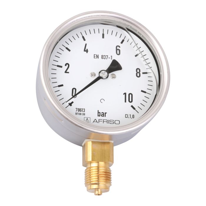 Manometer Edelstahl Glyzerin NG 100 radial ; 0 bis 10 bar